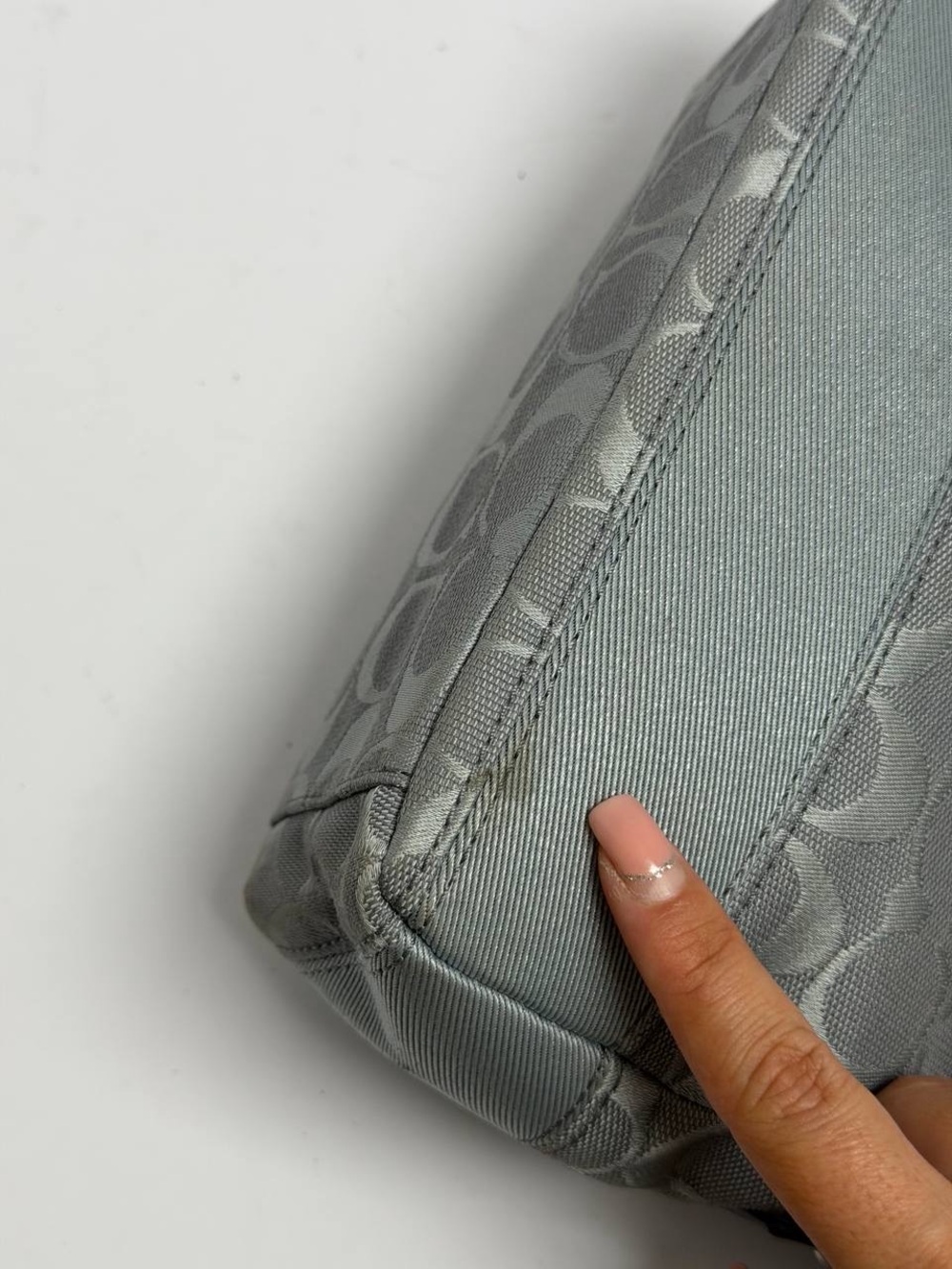 Coach Mini Signature Stripe Demi Shoulder Bag in Blue - Picture 6 of 10